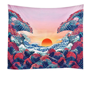 Tapisseries murales de haute qualité personnalisées avec motif de vague océanique, <span class=keywords><strong>tapisserie</strong></span> de coucher de soleil, décorations pour la maison, pour la chambre, 51 x 59 pouces - Product Image 1