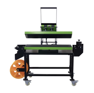 Machine d'impression de cordons et de rubans à double chauffage haute pression avec support mobile et enrouleur de cordons - Product Image 1