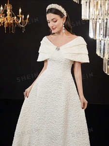 Tùy chỉnh dệt jacquard với tùy chỉnh Jacquard vải mô hình để làm Rhinestone Jacquard tắt vai thanh lịch dài Ăn mặc - Product Image 4