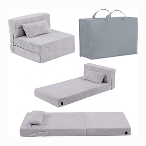 लोकप्रिय मल्टीफ़ंक्शन फोम फोल्ड सोफा बिस्तर अतिथि सोफे के साथ तकिया की कुर्सी के साथ सांस लेने योग्य कवर के साथ - Product Image 1