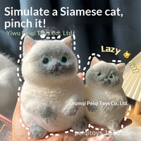 Jouet anti-stress chat moelleux et dodu pour les boutiques de cadeaux animaux, vente en gros OEM/ODM, avec une forme mignonne pour le jeu sensoriel par compression