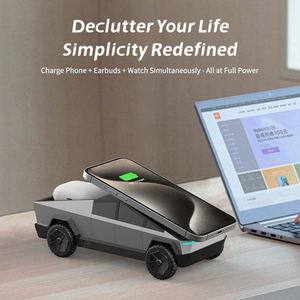 แท่นชาร์จไร้สายอเนกประสงค์ 3 in 1 สำหรับโทรศัพท์และสมาร์ทวอทช์ รุ่น Cybertruck ปี 2026 พร้อมแท่นชาร์จเร็ว 15w แบบแม่เหล็ก - Product Image 4