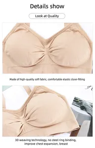 Lot de 3 sous-vêtements sans fil à boutons ouverts Soutien-gorge de <span class=keywords><strong>sport</strong></span> d'<span class=keywords><strong>allaitement</strong></span> Soutien-gorge de maternité respirant pour les femmes enceintes - Product Image 4