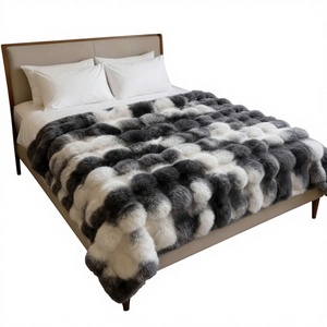 Couverture en fausse fourrure de lapin douce et moelleuse, tricotée, tie-dye, pour lit double, vente en gros Zhengtai - Product Image 6