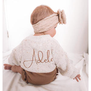 Pull-Over <span class=keywords><strong>Couleur</strong></span> Unie Automne Hiver Prêt-à-Expédier pour Enfants, Haut Tricoté en Coton à Manches Longues, Pulls Oversize pour Bébés et Enfants - Product Image 4