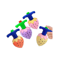 Jouet sensoriel anti-stress coloré en forme de fraise à presser pour enfants, idéal pour les fêtes, avec logo personnalisé OEM