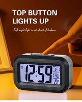 Jam Alarm Meja Pintar dengan Lampu Malam, Pengatur Waktu, Tampilan Tanggal dan Suhu Mini, Cocok untuk Kantor, Kamar Tidur, Ruang Belajar, Produk Terlaris dari Pabrik