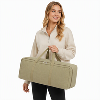 Sac de voyage en toile extra large, sac de transport robuste, sac fourre-tout à fermeture éclair pour le rangement en voyage