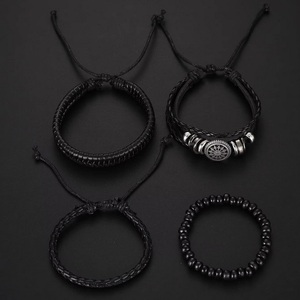 Groothandel Goedkope Legering Mode Klassiek Leer Geneva Kalender Quartz Armband En Horloges Set Voor Mannen