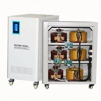 Stabilisateur de tension triphasé AC à moteur servo en cuivre, régulateur AVR avec affichage LED, directement de l'usine, pour capacités de 220V-440V 100-200kVA