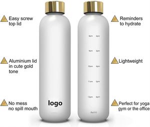 Nueva Botella de Agua Tritan de 1 Litro SIN BPA 2025 con Tapas Doradas, Botella de Agua con Acabado Arenado Degradado - Product Image 6