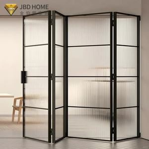 ประตูกระจกพับได้พร้อมโครงอะลูมิเนียมบางเฉียบสำหรับห้องน้ำอพาร์ทเมนต์ขนาดเล็กและการออกแบบตกแต่งภายในสไตล์เรโทร - Product Image 4