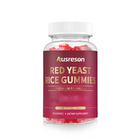 Ausreson OEM Halal Gummies à l'extrait de levure de riz rouge, Complément de soutien à la santé avec CoQ10