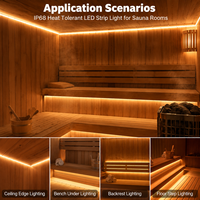 Bande LED IP68 pour sauna, 24V, résistante aux hautes températures, flexible, étanche, pour sauna, hammam, spa, éclairage commercial