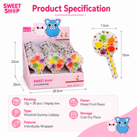 Bonbons sucettes en forme de moulin à vent aromatisés aux fruits, bonbons gélifiés pour enfants, emballés en sachet