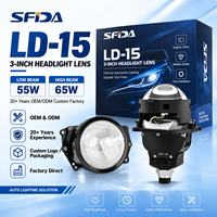 Projecteur Bi LED 3 pouces LD-15 lentille de voiture LED 65watts 6000k, installation Plug and Play sans perte, très rentable