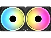140 ventiladores de levitación magnética RGB de 140 mm - Kit de inicio de ventiladores duales con sistema ICUE LINK Hub - Negro 2000 RPM 145CFM