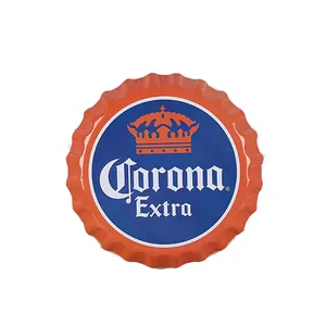 Beer Embossed metal wall arts wholesale Beer Cap Round tin sign super football club party home Bar Pub decorations