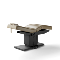 Lit de Beauté Électrique de Luxe en Cuir Incurvé pour Extensions de Cils, Ensemble Table et Lit de Massage pour Salon de Beauté, Station de Salon à 3 Moteurs, Lit pour Extensions de Cils