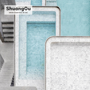 97x97mm phòng tắm Carrara gạch khảm đá cẩm thạch Nhà cung cấp sứ tráng men chống trượt ngoài trời vuông gạch khảm đá cẩm thạch - Product Image 5