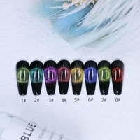 Vernis à ongles gel UV liquide œil de chat français non toxique 8 couleurs, professionnel, avec effet magnétique scintillant et éblouissant 9D