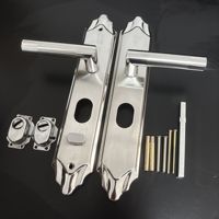 Kunci Mortise Modern Berkualitas Tinggi untuk Kantor dan Apartemen, Gagang Kunci Stainless Steel Ambidextrous untuk Pintu Kayu atau Kaca