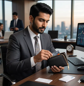 Cartera Bifold de Cuero PU Resistente Wriza con Forro de Cuero Genuino, Múltiples Ranuras para Tarjetas y Bolsillo con Cremallera para Hombre - Product Image 3