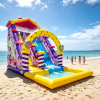 Toboggan aquatique gonflable pour enfants, usage commercial, PVC 0,55 mm, équipement de jeu aquatique extérieur pour maternelle