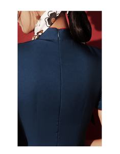 Vestido Cheongsam Chino Moderno, Estilo Corto y Popular, Color <span class=keywords><strong>Azul</strong></span> Mejorado, para Chicas Jóvenes, Damas de Honor, <span class=keywords><strong>Qipao</strong></span> de Noche - Product Image 6