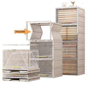 Novo conceito de design Caixas e caixas dobráveis para armazenamento, organizador de armazenamento rápido, gaveta bege dobrável, economiza espaço