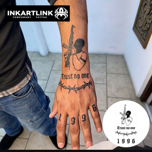 Tatuaje Temporal Semipermanente INKARTLINK, Diseño Personalizado de Bandido Enmascarado Realista, Resistente al Agua, Larga Duración (2 Semanas), Tinta Jagua - Product Image 2