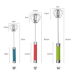 Mutfak alet el yumurta çırpıcı mikser paslanmaz çelik Metal Mini pişirme için yarı otomatik yumurta çırpma aşağı itin