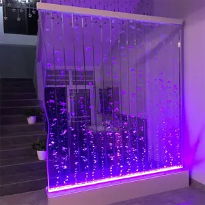 Plaque acrylique cadre en acier inoxydable sol mur de bulles d'eau debout décoration de hall intérieur