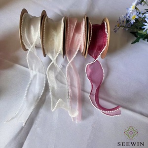 Cinta de poliéster creativa con efecto nácar y diseño de cola de pez, rollo de hilo para lazos y <span class=keywords><strong>flores</strong></span>, decoración para el Día de San Valentín, embalaje para cajas de regalo - Product Image 2