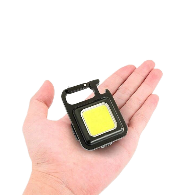 Portable Mini LED Flashlight Workshop Use Type-C Rechargeable Keychain 500lm Brightness IP44 Waterproof Cold White 6000K 4 Light