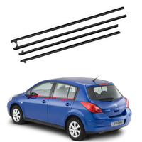 Ensemble de 4 pièces de joints de feutres de balayage de fenêtre extérieure pour Nissan Tiida hayon 5 portes 2004-2010 remplacer #80820/82820-ED000