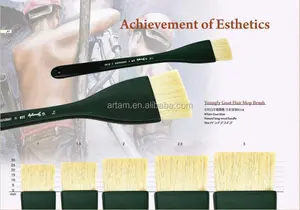 Escova de esfregão com cabo de madeira, cerdas de cabra branca, cabelo, metal inoxidável preto, pintura personalizada, aceita logotipo personalizado 632