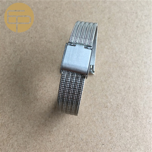 irrégulière 0.4mm fil léger logo personnalisé argent tissé de haute qualité en acier inoxydable maille bande de <span class=keywords><strong>montre</strong></span> - Product Image 2