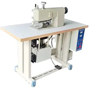 Semi-automatic high efficiency non-woven ultrasonic slitting sewing machine divides the fabric into one or more strips