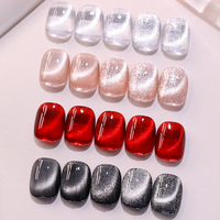 OEM 5 nouveaux types de vernis à ongles gel couleur argent pour les yeux de chat vente en gros label privé ensemble de vernis à ongles gel UV logo personnalisé pour les yeux de chat