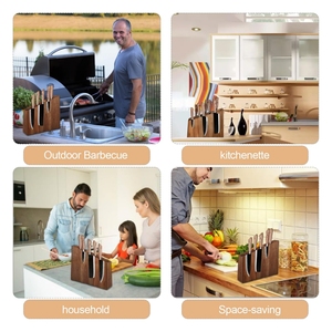 Organisateur de couteaux en bambou écologique de haute qualité, durable, magnétique, pour la cuisine - Product Image 4