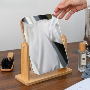 Specchio da Tavolo in Legno <span class=keywords><strong>Vintage</strong></span> <span class=keywords><strong>Senza</strong></span> <span class=keywords><strong>Cornice</strong></span>, Specchio Portatile da Toeletta Girevole in Legno - Product Image 3