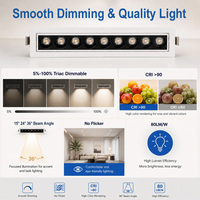 Luminaria LED Empotrable Moderna de 10 Lentes y 10W, Antideslumbrante, de Aluminio COB, Ajustable, Lineal, IP54, Multicabezal, para Interiores, 5 Años de Garantía
