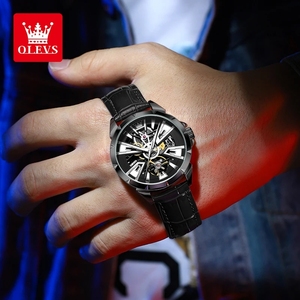 Envío Directo del Reloj de Hombre 7051 de Moda, Correa de Cuero de 20 mm, Resistente al Agua, Luminoso HD, Mecánico Automático Hangzhou - Product Image 5