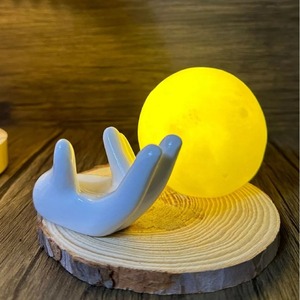 New Arrival Contemporary Creative Hand <strong>3D</strong> <strong>Printed</strong> <strong>Moon</strong> PVC LED Table <strong>Lamp</strong> for Bedroom Gift - Product Image 3