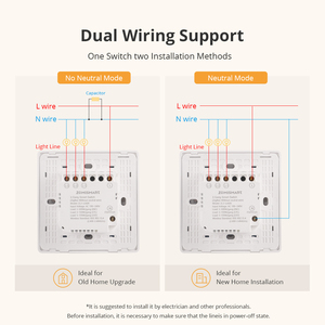 Interrupteur mural intelligent Tuya Zigbee, compatible avec fil neutre et sans fil neutre, 1/2/3 boutons, fonctionne avec Alexa <span class=keywords><strong>Google</strong></span> <span class=keywords><strong>Home</strong></span> - Product Image 6