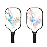 Raquette de pickleball pour débutants, fibre de verre, noyau en nid d'abeille PP, 220g, sans bordure, 16mm, portable, contrôle facile, raquette de sport junior