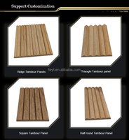 Panneaux de revêtement de bardage cannelé décoratif pour murs intérieurs, demi-rond, flexible, en bois tambour pour murs courbes, colonnes arrondies