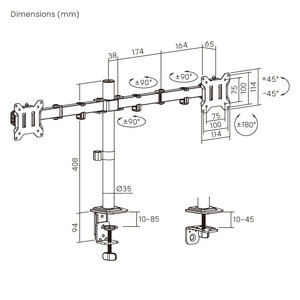 <span class=keywords><strong>Support</strong></span> de bureau <span class=keywords><strong>articulé</strong></span> pour moniteurs économiques, <span class=keywords><strong>support</strong></span> de bras réglable pour deux moniteurs, <span class=keywords><strong>support</strong></span> pour <span class=keywords><strong>écran</strong></span> d'ordinateur de 17 à 32 pouces - Product Image 6