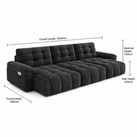 Canapé sectionnel en tissu 3 places style nordique avec chaise longue pour salon domestique